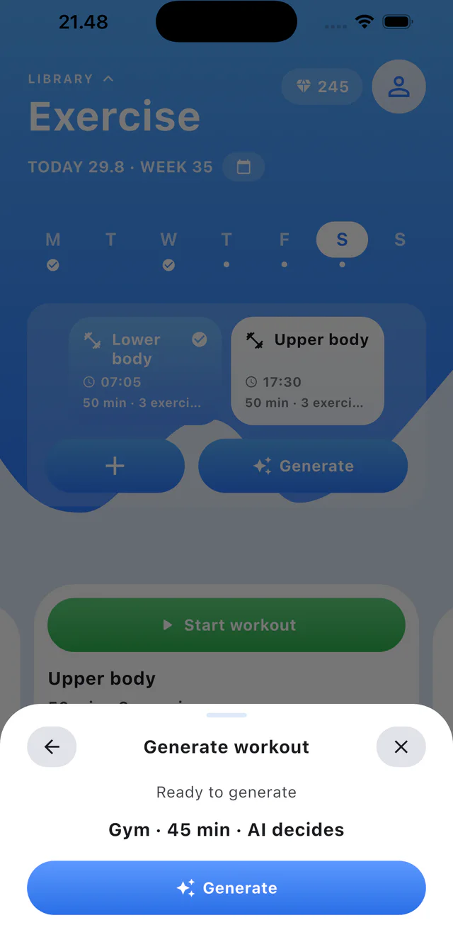 Step 4: Review the choices and tap Generate.