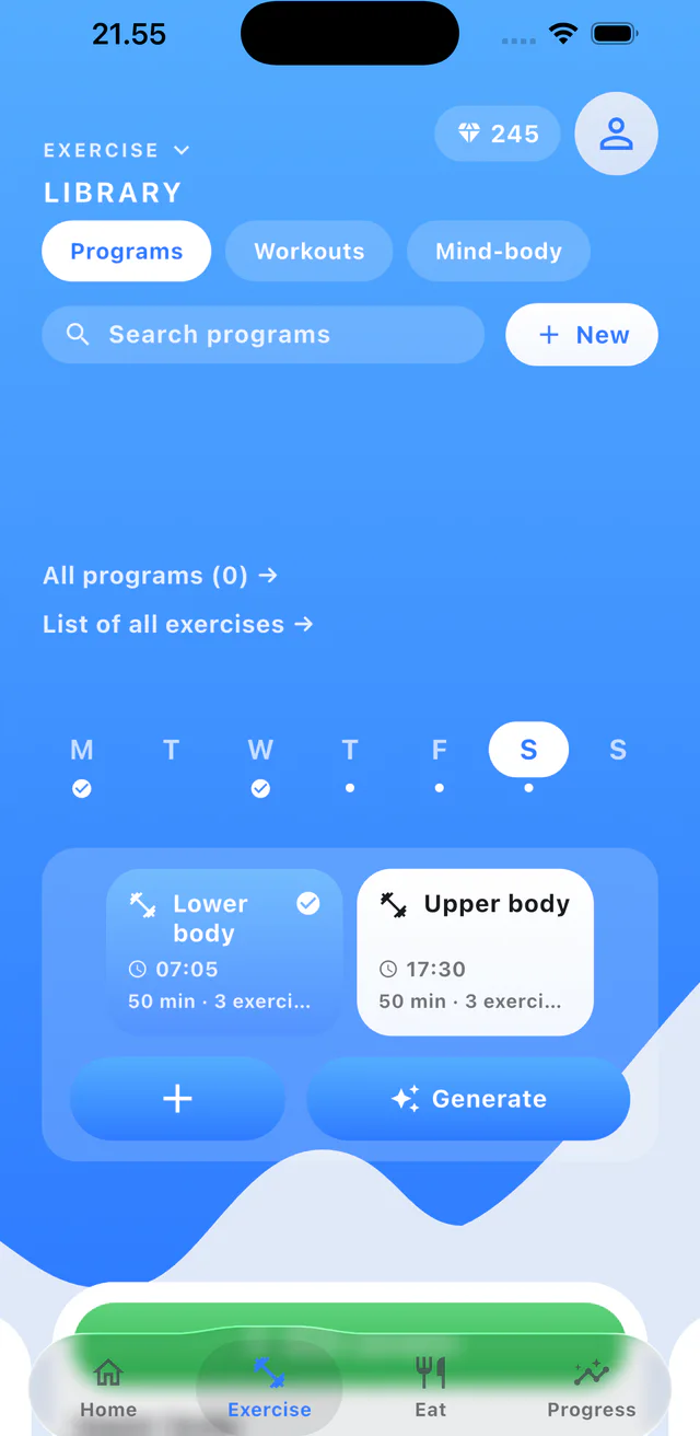 Step 1: Open Programs and tap New.