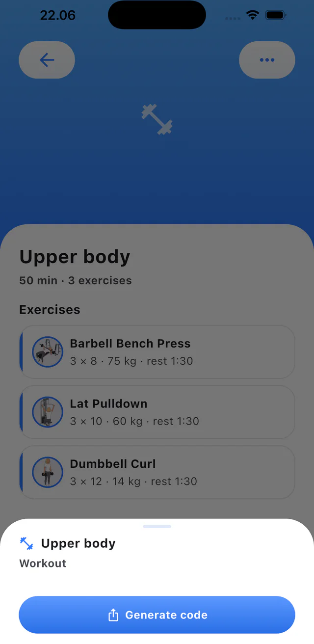 Step 3: Tap Generate code.